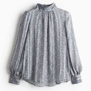 H&M | Patterned Blouse | Size - XL | Color - Light Gray/Patterned |